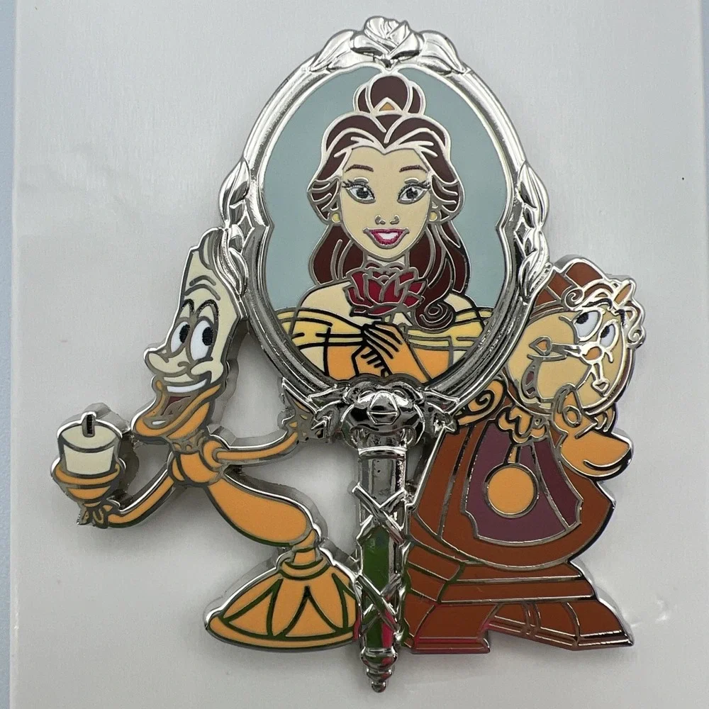 2025‎ Disney Parks Belle Beauty & The Beast Mirror Cogsworth Lumiere OE Pin